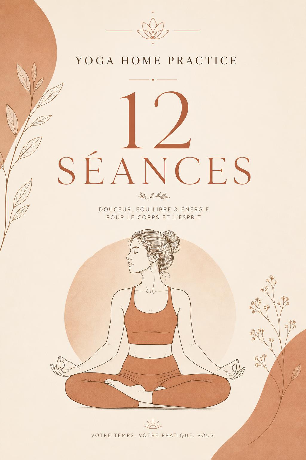 Couverture Ebook Yoga Home Practice — 12 Séances